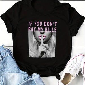 NWOT - Shut Up Print T-Shirt, Short Sleeve Crew Neck